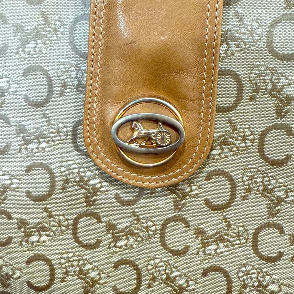 Celine Vintage Macadam Crossbody Bag Horse Carriage Canvas Leather Shoulder bag - Picture 7 of 16